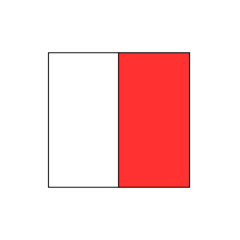 MARINE SIGNAL FLAG - LETTER "H" (HOTEL)