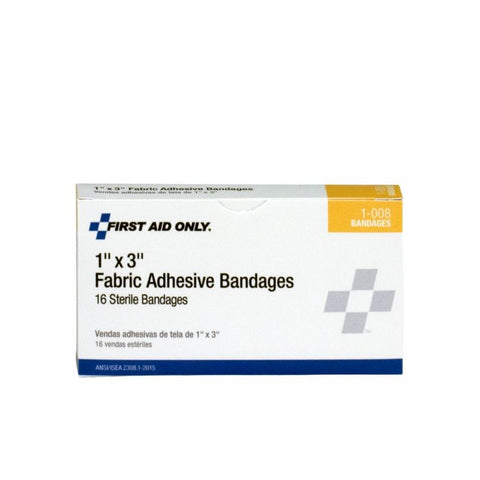 First Aid Only - 1"X3" Fabric Bandages, 16 Per Box