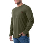 Wrangler - Workwear Men's Long Sleeve Poly Performance Pocket, T-Shirt