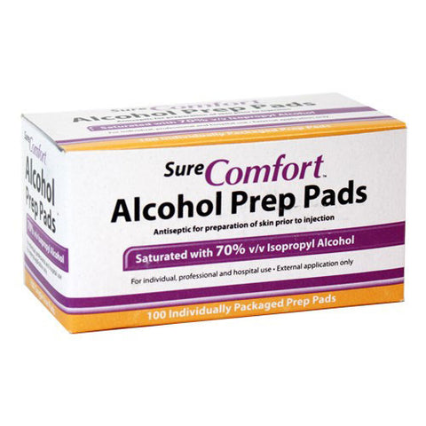 SureComfort Alcohol Prep Pads Sterile (26-1260)-100 per box