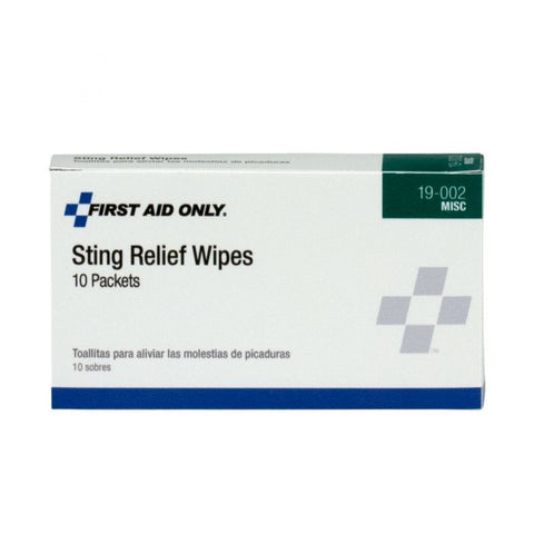 First Aid Only - First Aid Only Sting Relief Wipes, 10 Per Box