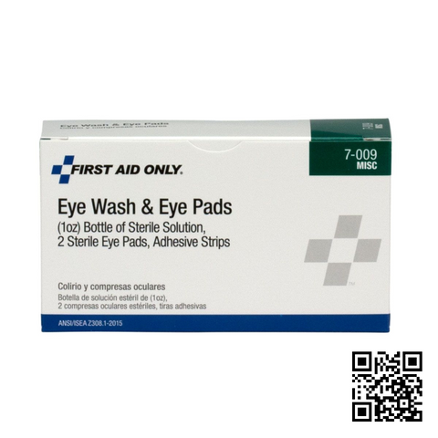 First Aid Only - 1 Oz. Eyewash, Eye Pads & Adhesive Strips, 1 Set/Box, A 5 Piece Set