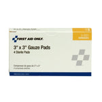First Aid Only - 3"X3" Sterile Gauze Pads, 4 Per Box