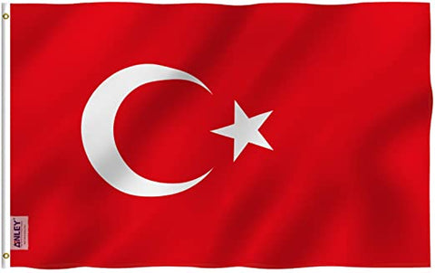 Anley Fly Breeze Series - Turkey Polyester Flag - 3' x 5'