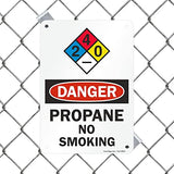 SmartSign "Danger - Propane, No Smoking" NFPA Sign