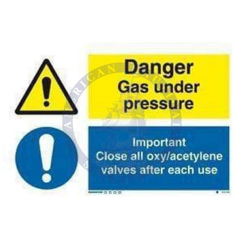 Marine Combination Sign: Danger Exp. Risk / Important Close All Oxy/Acetylene