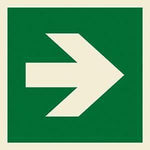 Marine Safety Sign: Arrow Rotatable to Point Up, Down, Left or Right