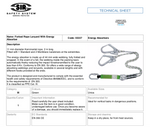 SIR - FORKED ROPE LANYARD WITH ENERGY ABSORBER