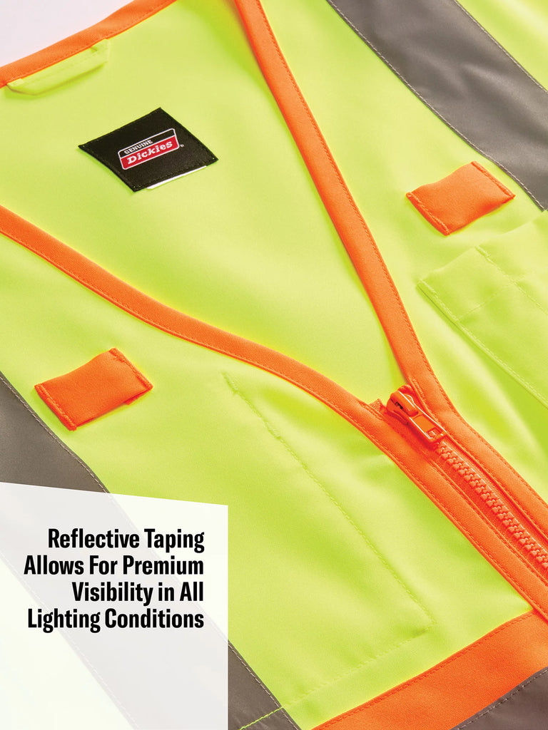 Genuine Dickies - Safety Vest, Hi-Vis Synthetic Vest, 3M