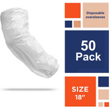 Disposable White Oversleeves 18". Pack of 50