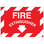 Fire Extinguisher - Signs with Downward Facing Arrow
