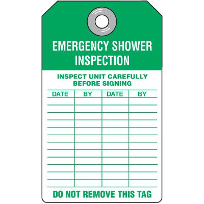 Safety Shower Inspection Tag