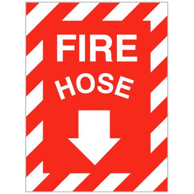 Self-Adhesive Vinyl Fire Equipment Signs - Fire Hose